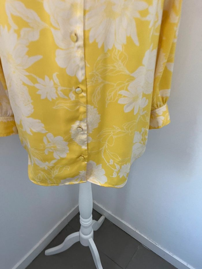 Blouse oversize jaune à fleurs H&M XS - photo numéro 2