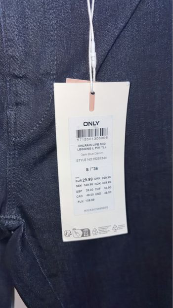 Neuf avec étiquette - ONLY - Jegging Rain (EcoVero) - Taille S/36 - Dark Blue Denim