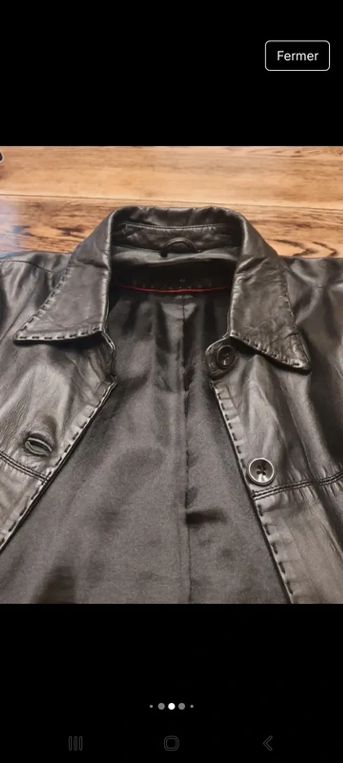 Manteau vintage cuir noir Authentic taille 42 - photo numéro 12