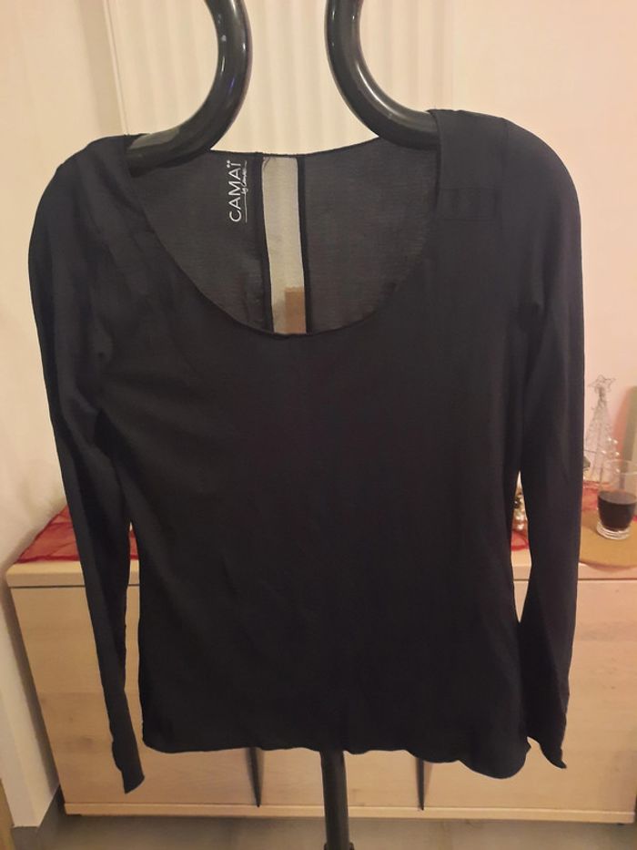 Blouse noire longue manche taille M Camaieu