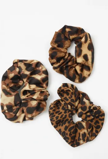 Lot de 3 chouchous imprimé léopard