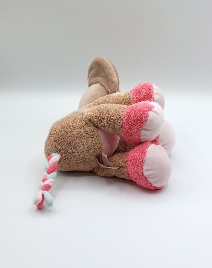 Doudou peluche éléphant beige rose NATTOU collection Charlotte et Rose 30 cm fleur cœur - photo numéro 5