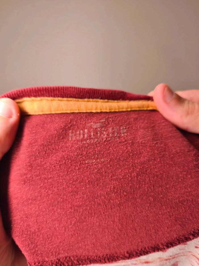 T-shirt Hollister Homme Taille L Rouge Motif - photo numéro 6