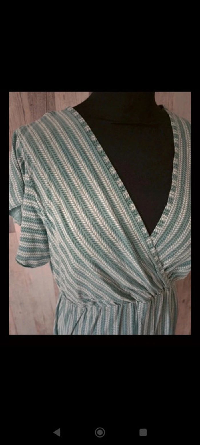 Robe neuve en viscose Bleu/vert - photo numéro 2