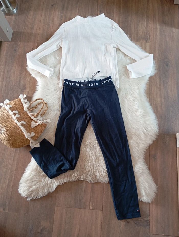 Ensemble fille 6/7 ans legging tommy Hilfiger+ sous pull primark