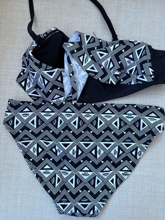 maillot de bain 2 pièces noir et blanc - photo numéro 11