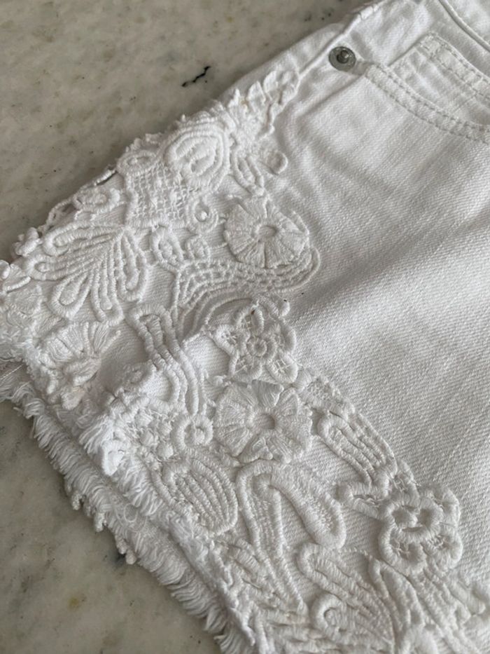 Short en jean blanc dentelle Pimkie 34 - photo numéro 9