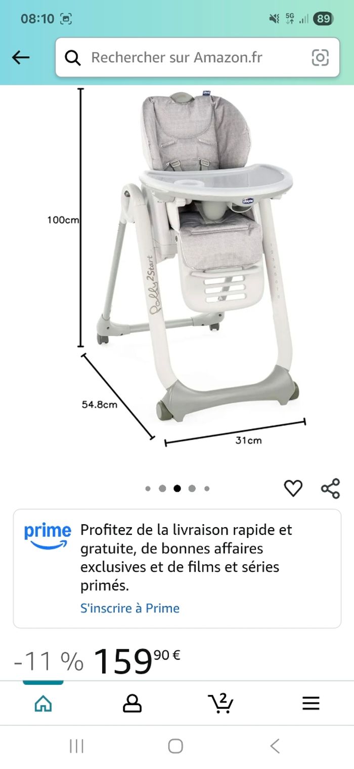 Chaise haute et transat Chicco Polly 2 Start - photo numéro 10