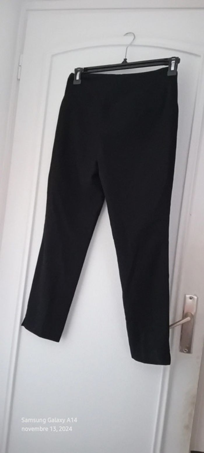 Pantalon léger habillé coupe droite noir femme XS zara - photo numéro 4