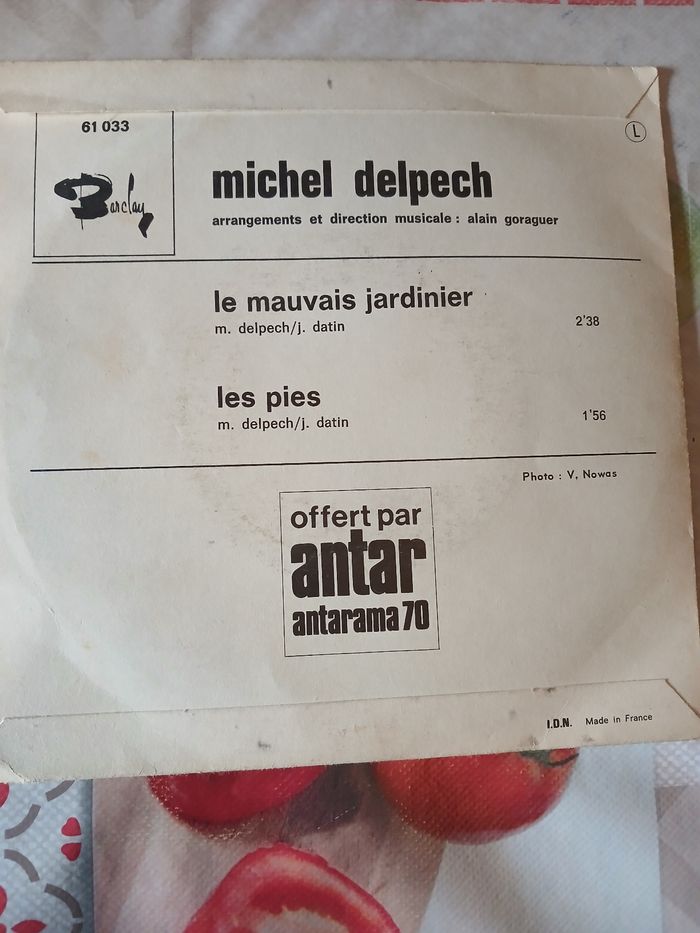 45T Michel Delpech : Les mauvais jardinier - photo numéro 2