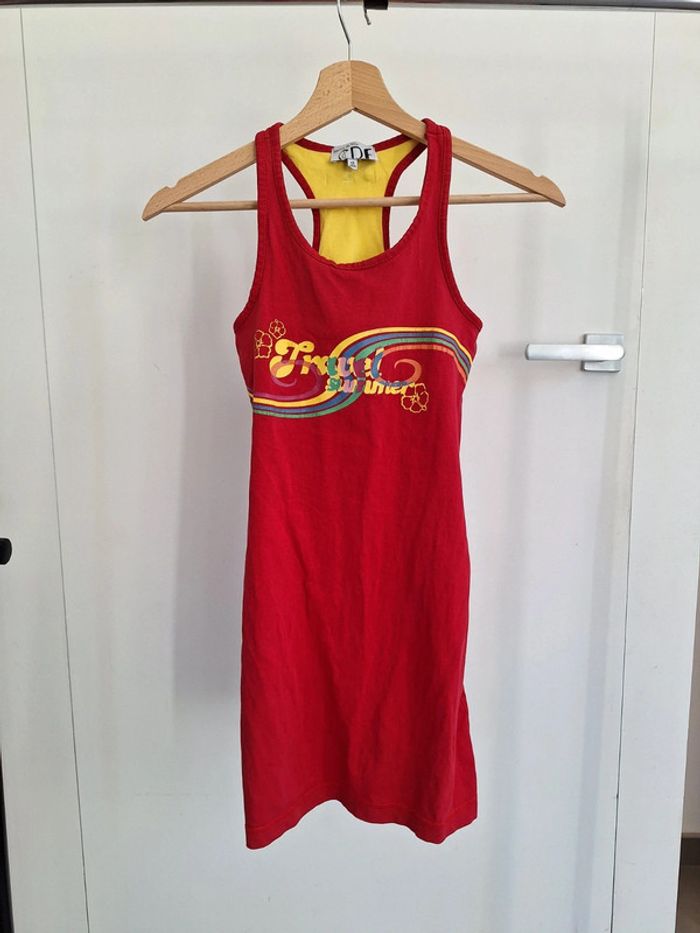 Petite robe rouge et jaune enfant fille 12 ans CDF Caprice de Fille