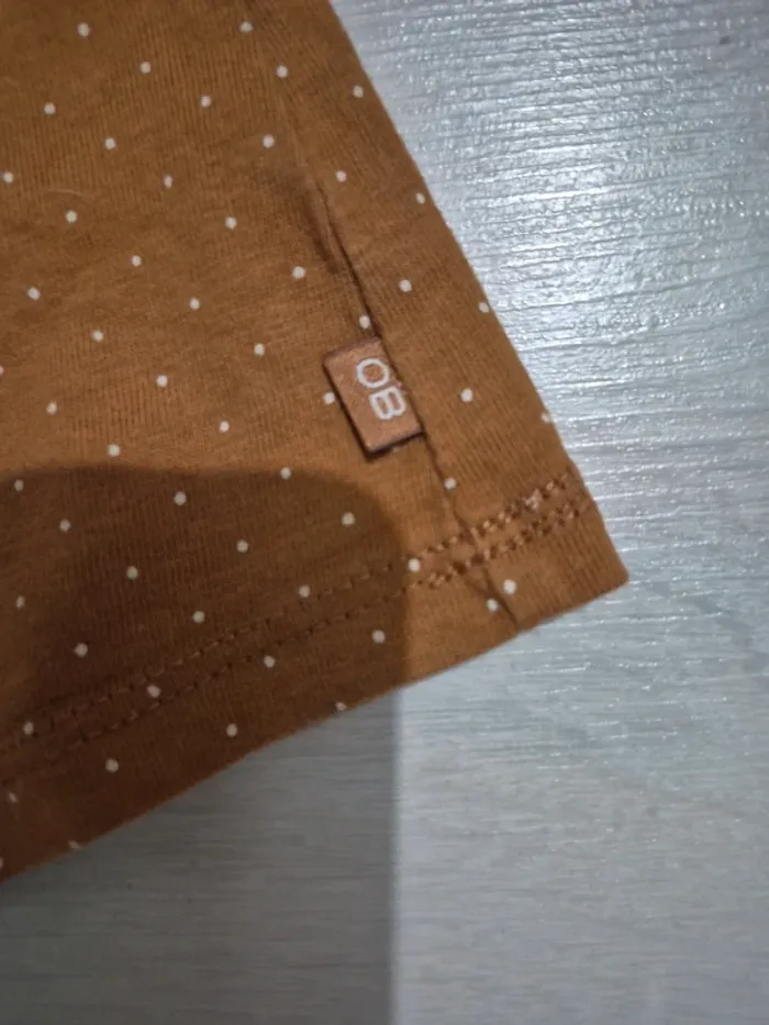 T-shirt manches longues marron motif ours - photo numéro 3