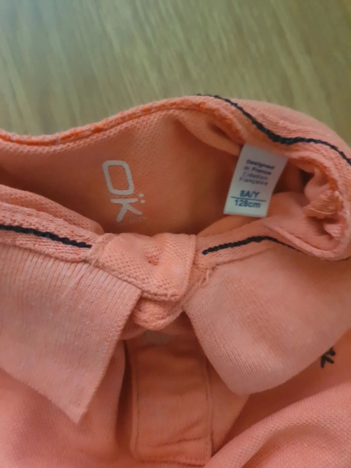 polo okaidi 8 ans orange fluo - photo numéro 3