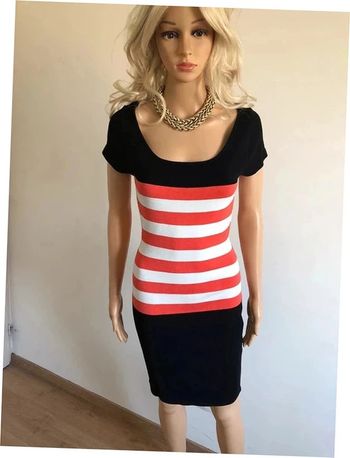 Robe noire et rayée neuve à manches courtes Morgan taille L