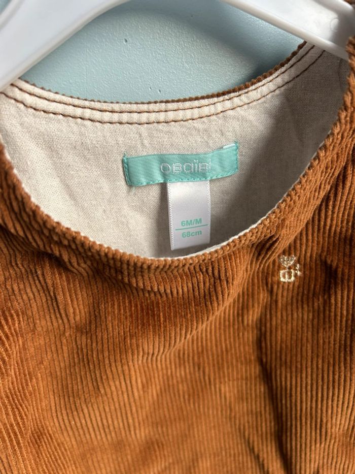 Robe en velours marron , obaïbi, 6 mois - photo numéro 4