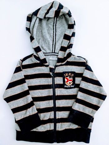 Gilet cardigan zippé rayé coton IKKS 18 mois 81 cm mixte