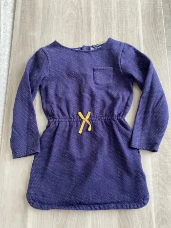 Robe bleu marine à pois dorés kiabi 5 ans