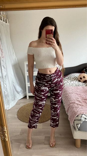 Pantalon droit à motifs