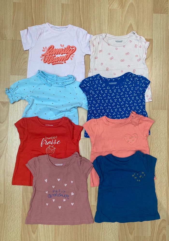 Lot 8 T-Shirts - 6 mois - Vertbaudet