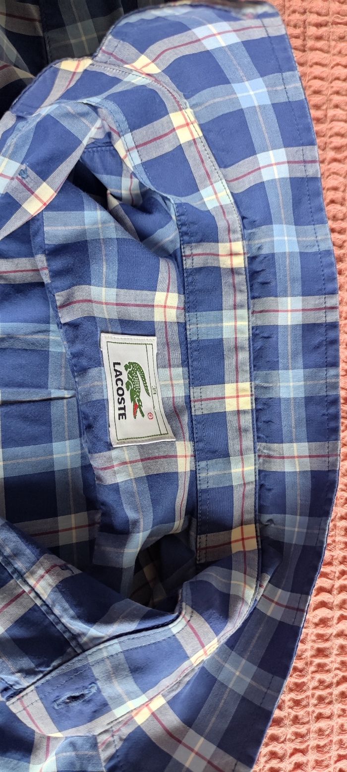 Chemisette carreaux Lacoste taille 39 - photo numéro 3
