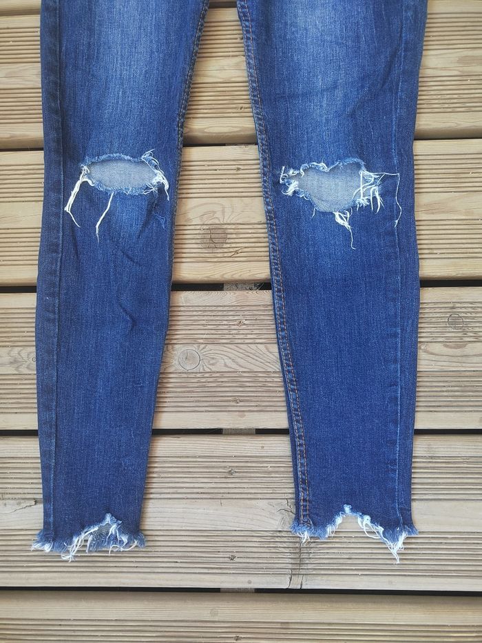Jean Déchiré bershka Femme – Skinny Taille Basse – Style Urbain & Tendance – Taille S 36 - photo numéro 2