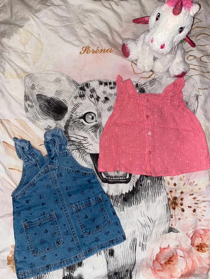 Ensemble robe en jeans et petit t-shirt léger, Disney/Zara, 3-6 mois. - photo numéro 7