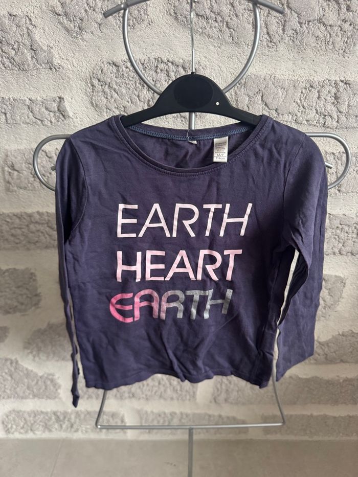 Tee shirt fille okaidi bleu marine 6 ans