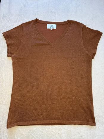 Top scintillant cuivré / doré – Taille Unique