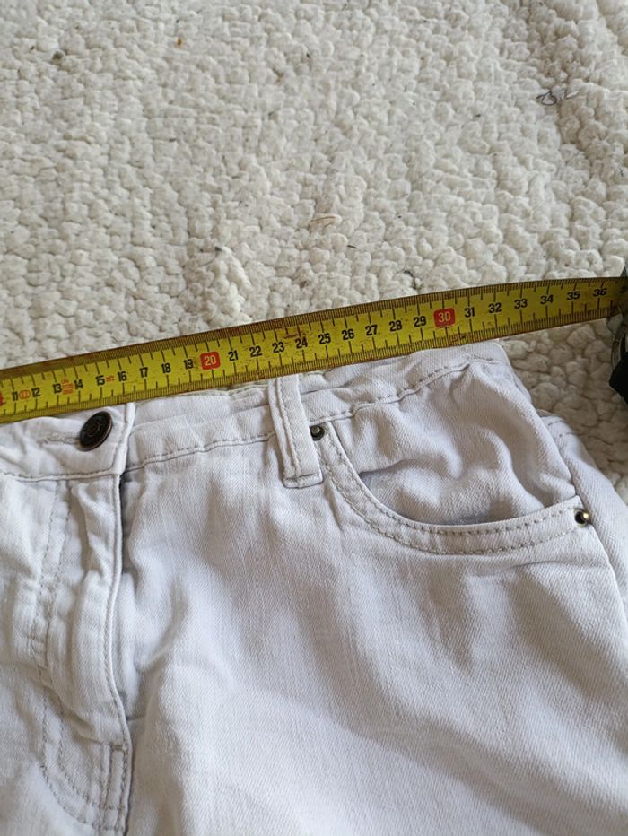 Short en jean blanc taille haute vintage été casual - photo numéro 6
