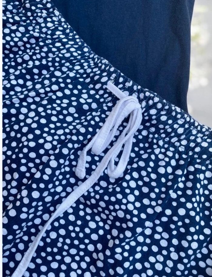 🎀 Ensemble Pyjama femme blanc et bleu marine ,100% coton taille S🎀 - photo numéro 4