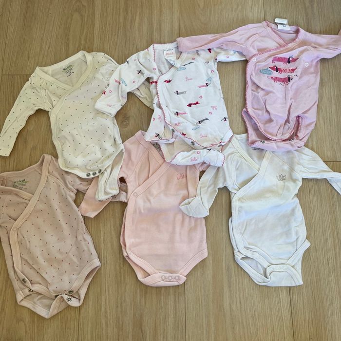 Lot de 6 bodies manche longue - 1 mois