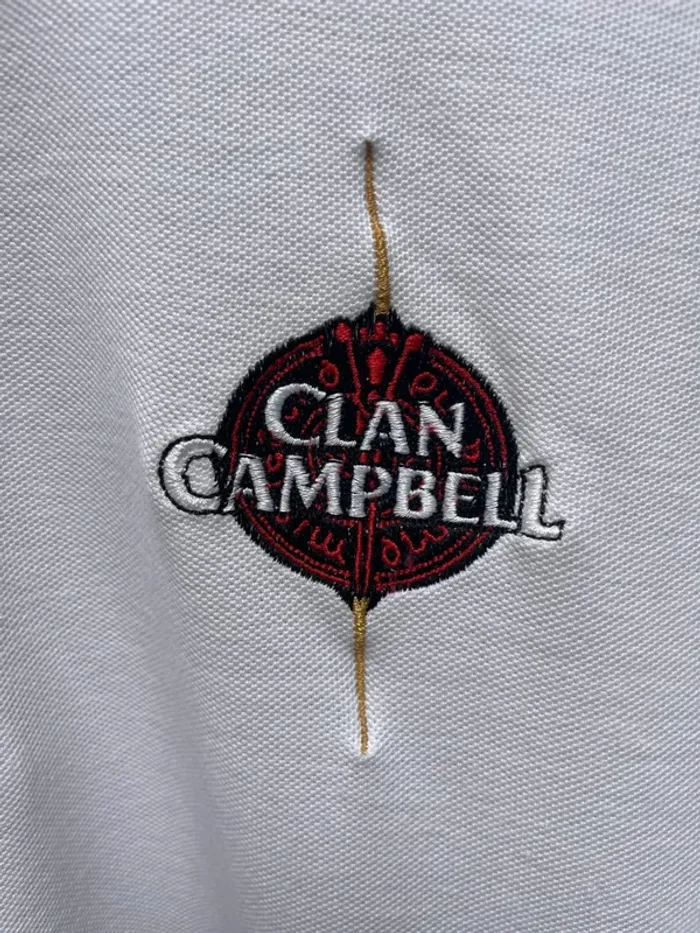 Polo white Whisky Clan Campbell Mens Size Large - photo numéro 2