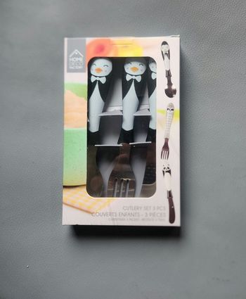 Lot de couverts pingouin