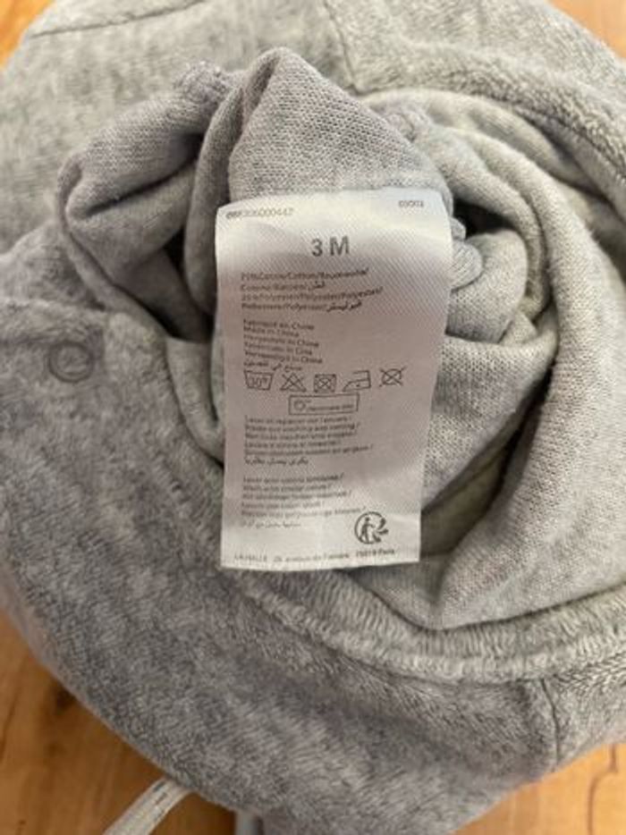 Pyjama velour Gris taille 3 mois - photo numéro 4