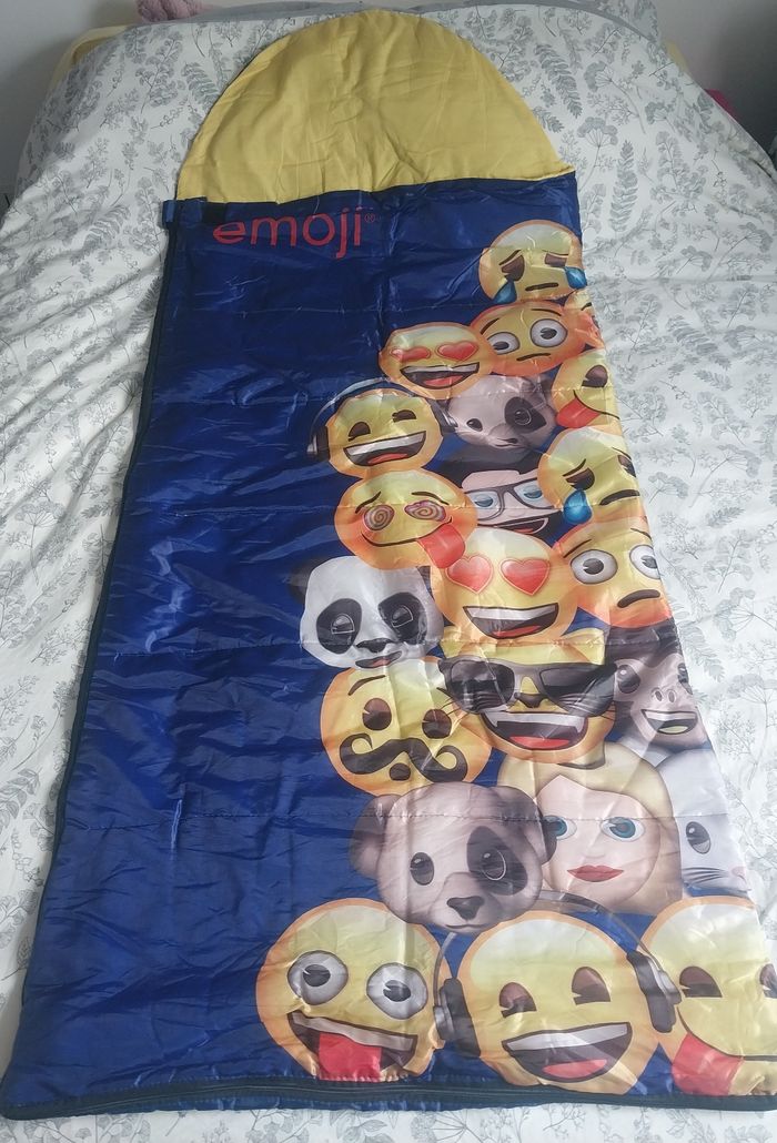 Sac de couchage Emoji + sac de rangement