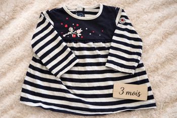 T-shirt marinière bébé 3 mois – Terre de Marins