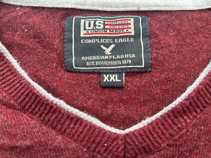 Pull bordeau et blanc taille XXL - photo numéro 2