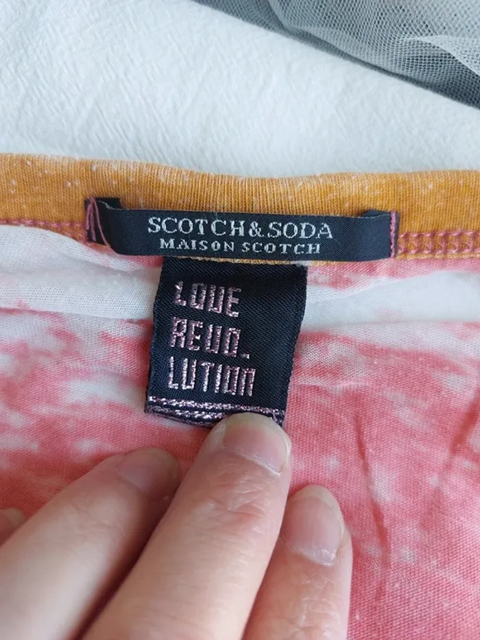 T-shirt Scotch & Soda – S – Orange/Fuchsia – État : Excellent - photo numéro 5