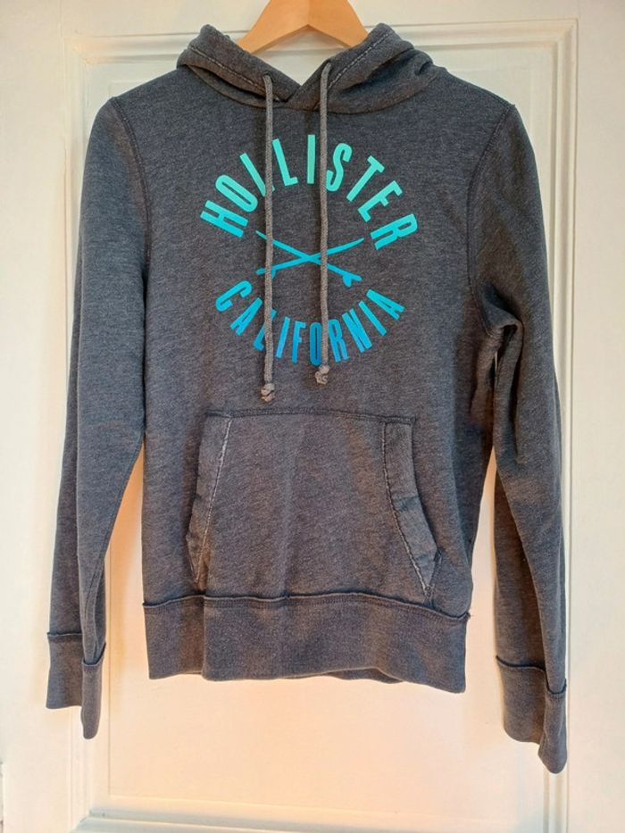Sweat à capuche bleu Hollister - photo numéro 2