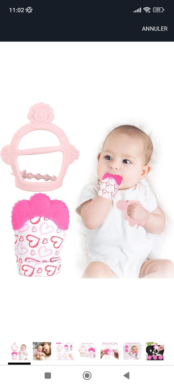 Gants et anneau de dentition pour bébé Vicloon - photo numéro 6
