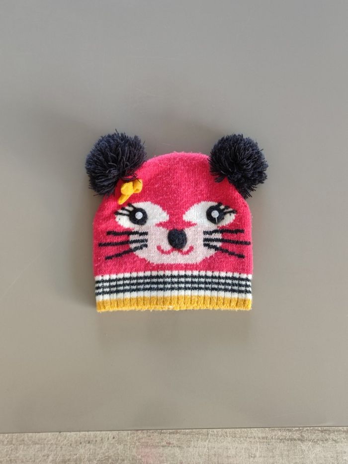 Bonnet fille Hema rouge taille 4-5 ans acrylique - Très bon état