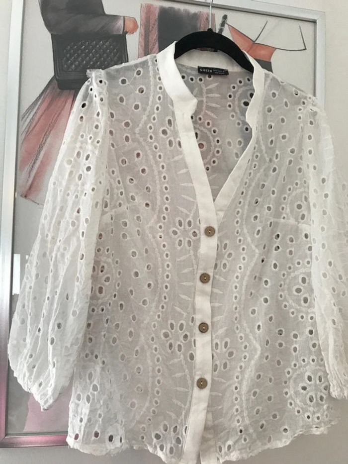 Blouse Shein broderies anglaises M - photo numéro 2