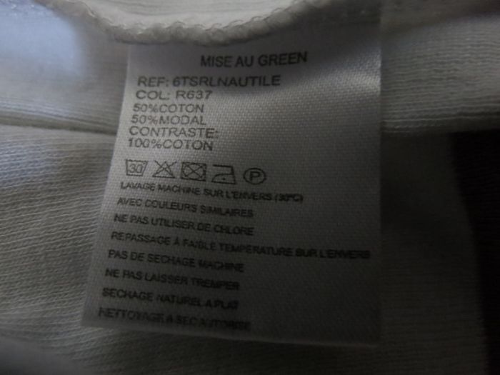 Pull / marinière Mise au Green – blanc rayé framboise – détails ajourés – T5😍 - photo numéro 9