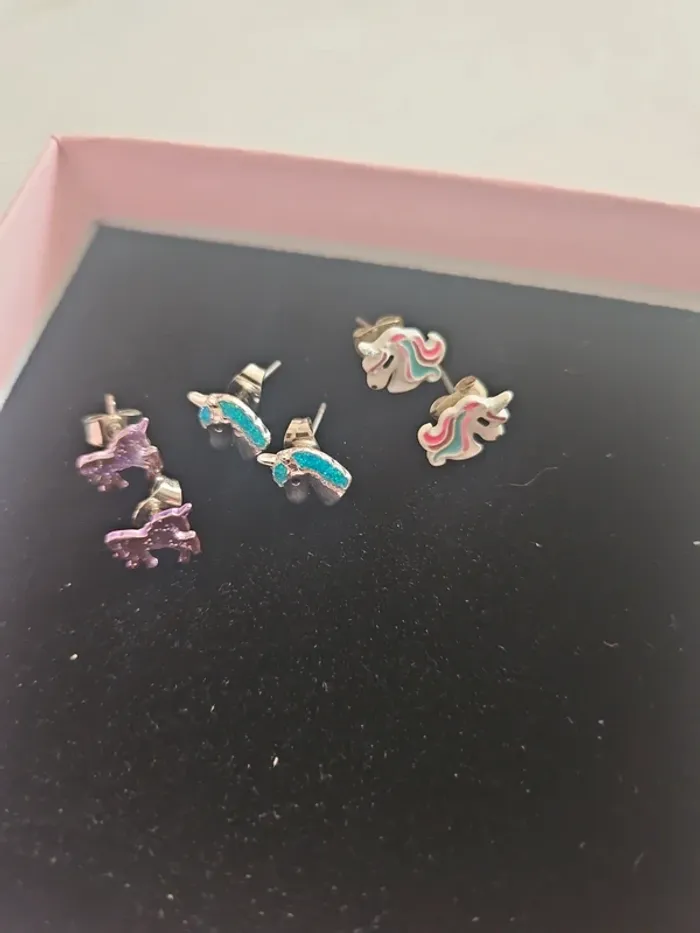Lot de 3 paires de boucles d'oreilles Licorne - photo numéro 3