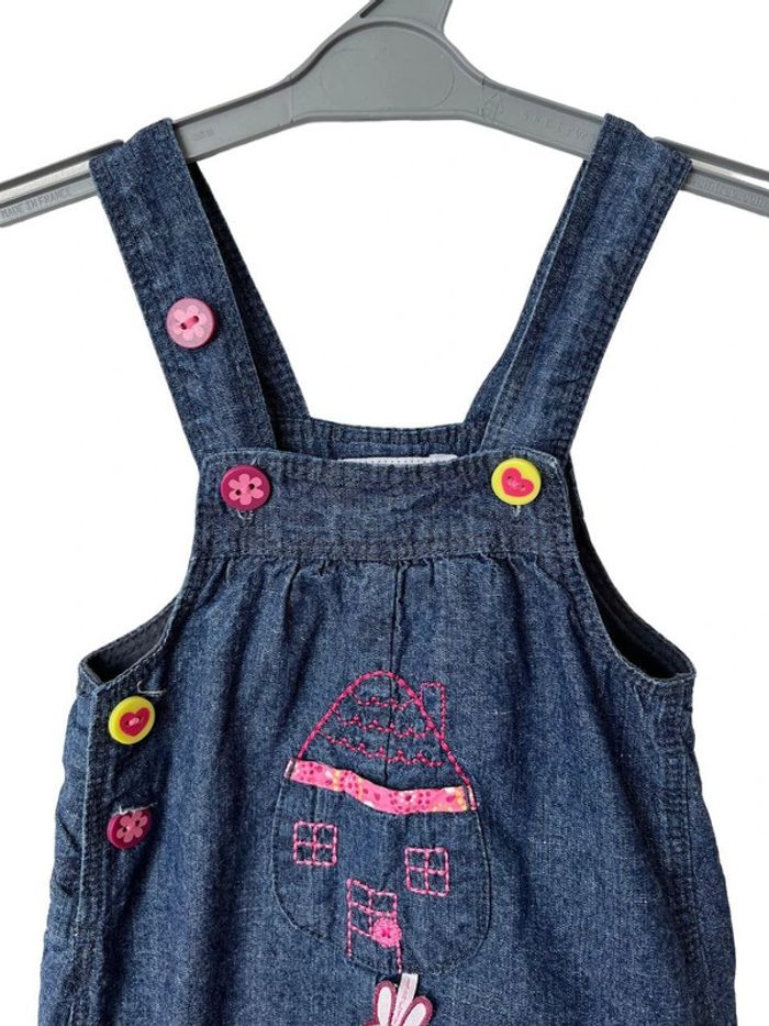Salopette légère en jean bleu denim - La Compagnie des Petits 6 mois - photo numéro 2