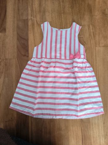Robe rayée 18 mois Kiabi rose et blanche