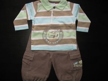  ENSEMBLE 2 PIÈCES BÉBÉ GARÇON : PANTALON + POLO ML - 6 MOIS - n°02