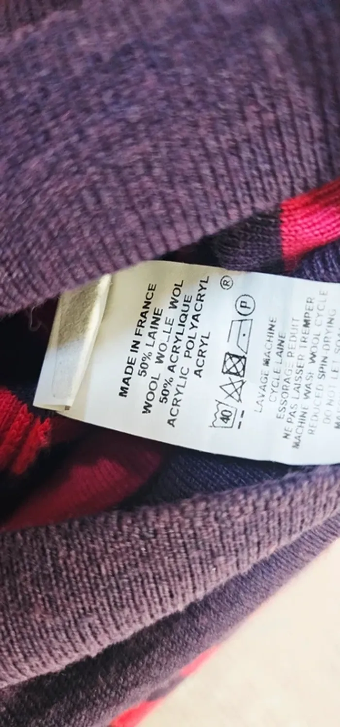 Pull Marinière Laine Saint James Taille 46 - photo numéro 4