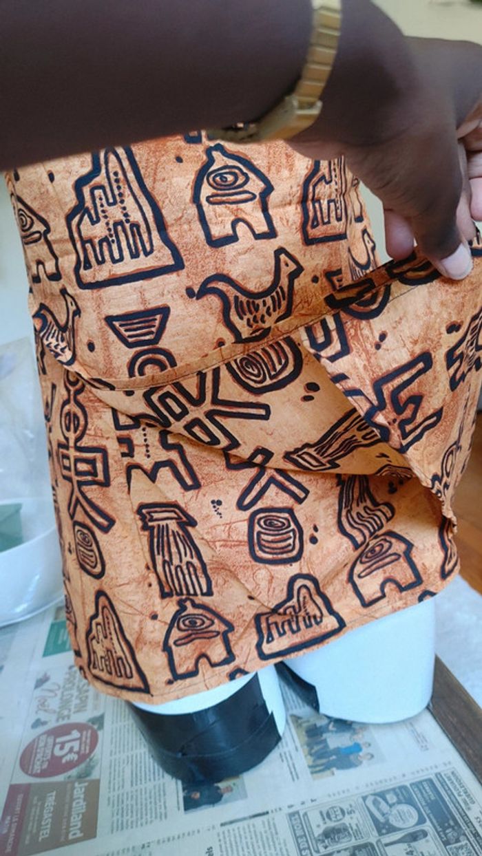 Haut top tunique sans manche tissu africain wax Batiq Sénégal - photo numéro 4