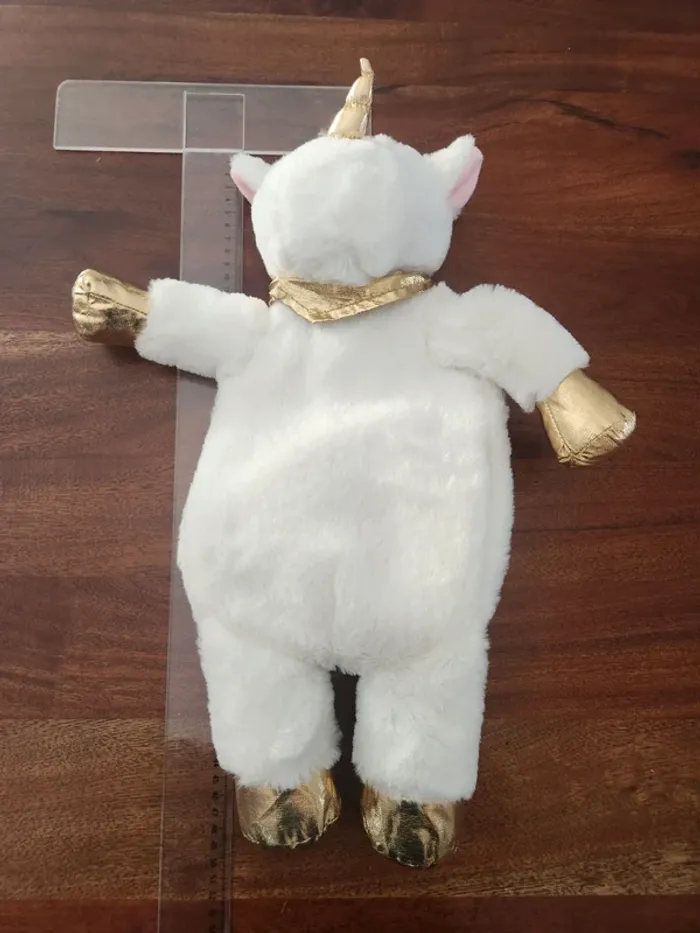 Rangement Pyjama Peluche Licorne Blanc & Or Atmosphera 🧸 - photo numéro 3